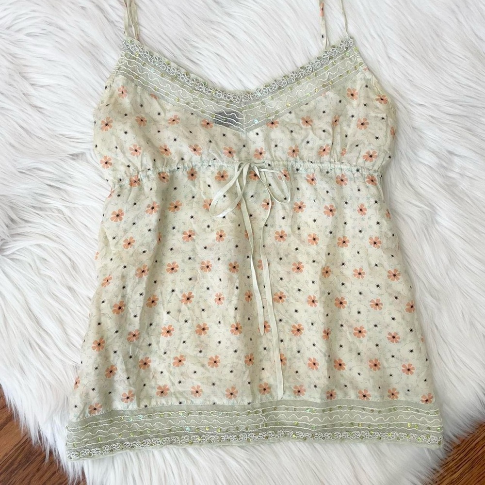 Vintage Y2K sequin lace tank top by XDYE